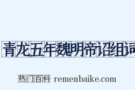 青龙五年魏明帝诏组词是什么意思的图片